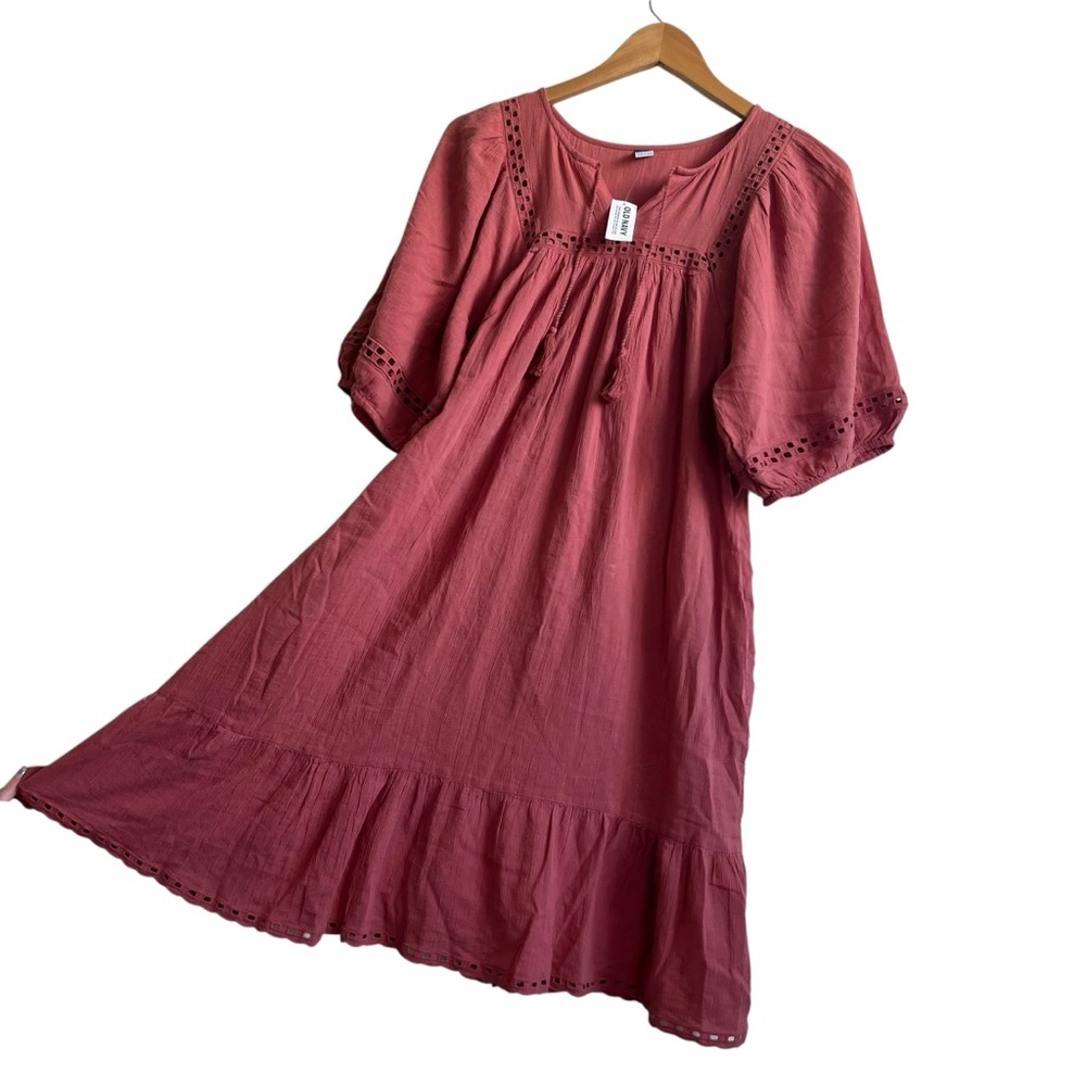 Old Navy NEW NWT Medium Tall Gauzy Boho Coastal Cowgirl Size M Pocketed Dress